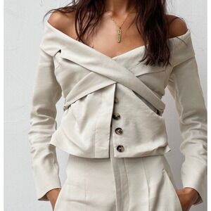 **NOT Available** Zara Fitted Blazer Jacket Limited Edition Stone Women’s Size M